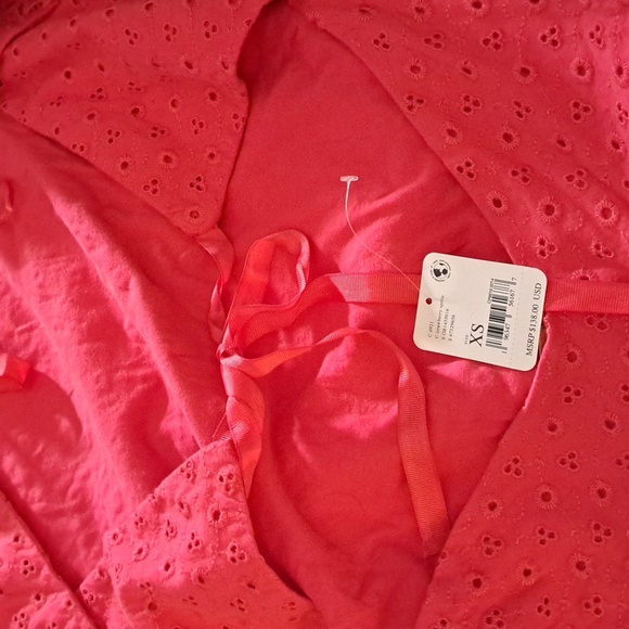 Free People NWTs Apricot Rose Eyelet Mini Dress - Picture 9 of 9